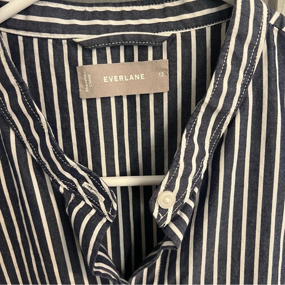 Everlane Women’s Blue and White Striped Button Down Cotton Dress - Picture 2 of 6